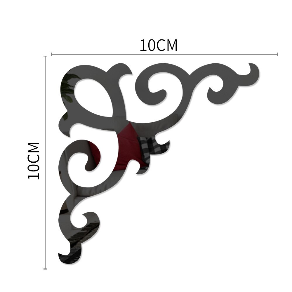 4 sztuk szafa szafa dekoracja ścienna w tle lustro akrylowe naklejki tapety salon akcesoria robić dekoracji domu: czarny