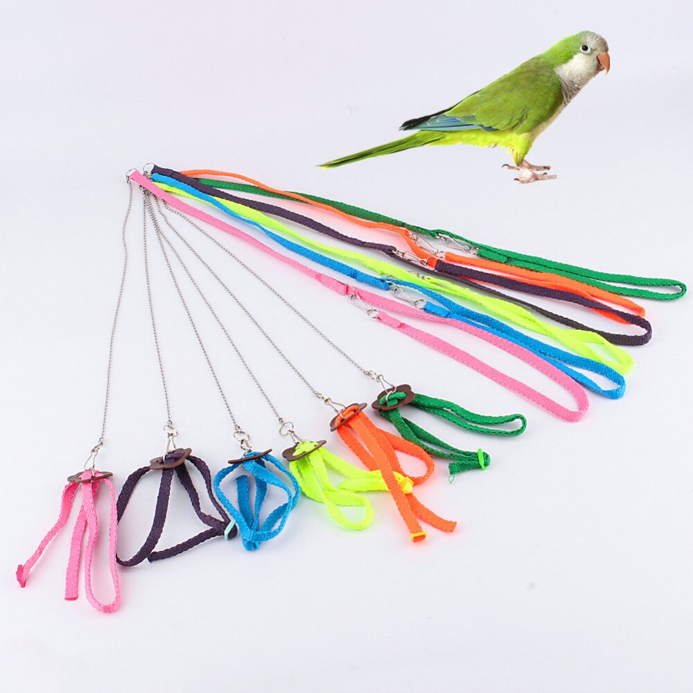 Papegaai Bird Harness & Leash Verstelbare Licht Zachte Kraag Harnas Willekeurige Kleur