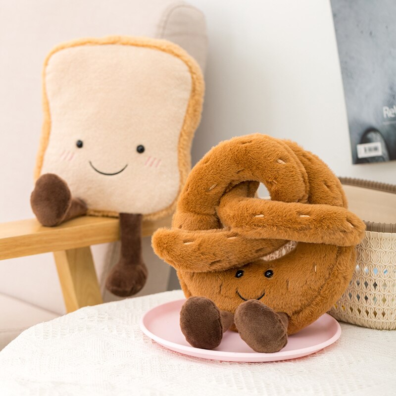 Nette Französisch Toast Pretzel Stangenbrot Croissant Puppe sop Brot Beine Lebensmittel Dekor Glocken Anhänger Schlüssel Ring Schlüssel Kette