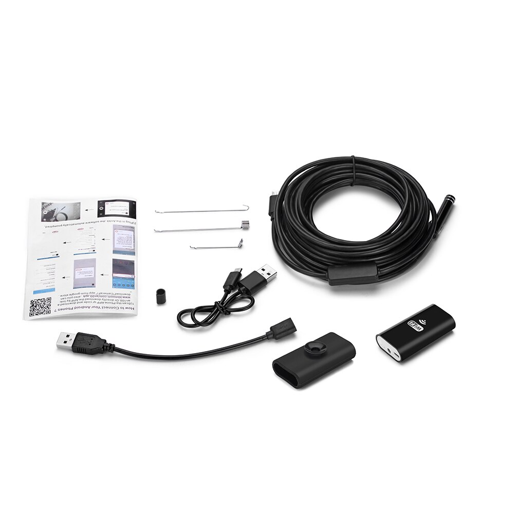 5M/10M WIFI Endoscope Camera 8mm Lens 2MP 720P Snake USB Flexible Hard Wire Android IOS PC 8LED Inspection Endoscope Camera