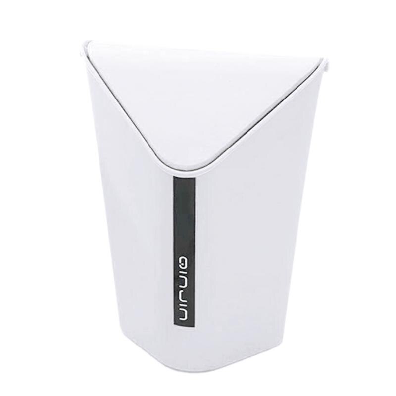 Mini Waste Bin Plastic Desktop Garbage Basket Home Office Dustbin: White