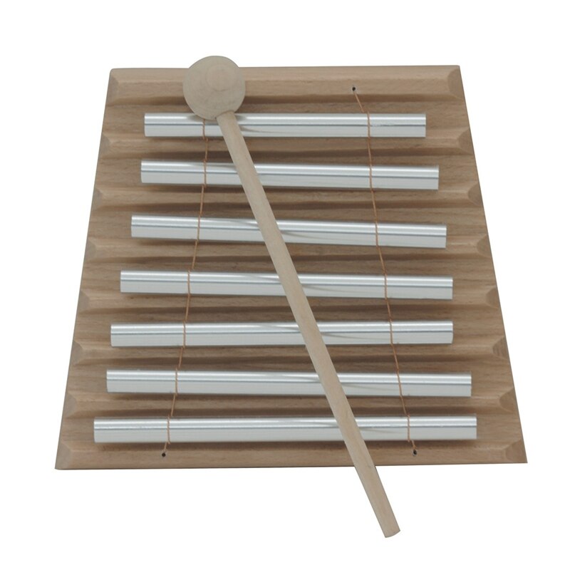 Campanillas de viento instrumento de aprendizaje campanilla de percusión campanilla de viento campanillas de 7 tonos instrumento educativo con percusión de mazo: Default Title
