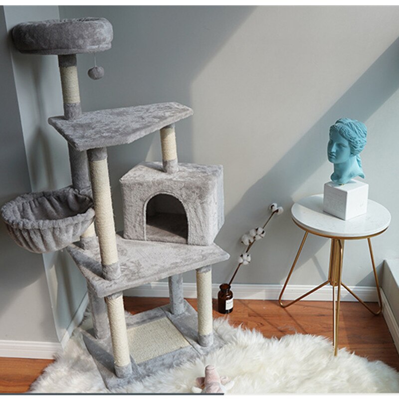 Funny Scratching Post Climbing Tree Toy Cat Tree Scratcher Activity Protecting Furniture Pet House Cat Furniture
