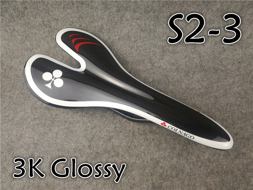 Full Carbon Fiber Zwart-Wit 3K Glossy Colnago Carbon Racefiets Zadel Zetel: S2-3