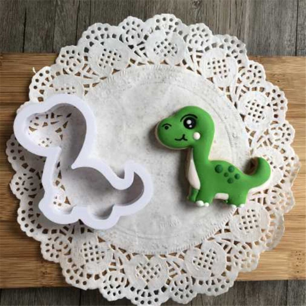 8 stks/set Dierlijke Vorm Cookie Cutters Dinosaurus Cookie Postzegels Plastic Cookie Biscuit Decoratie Mold