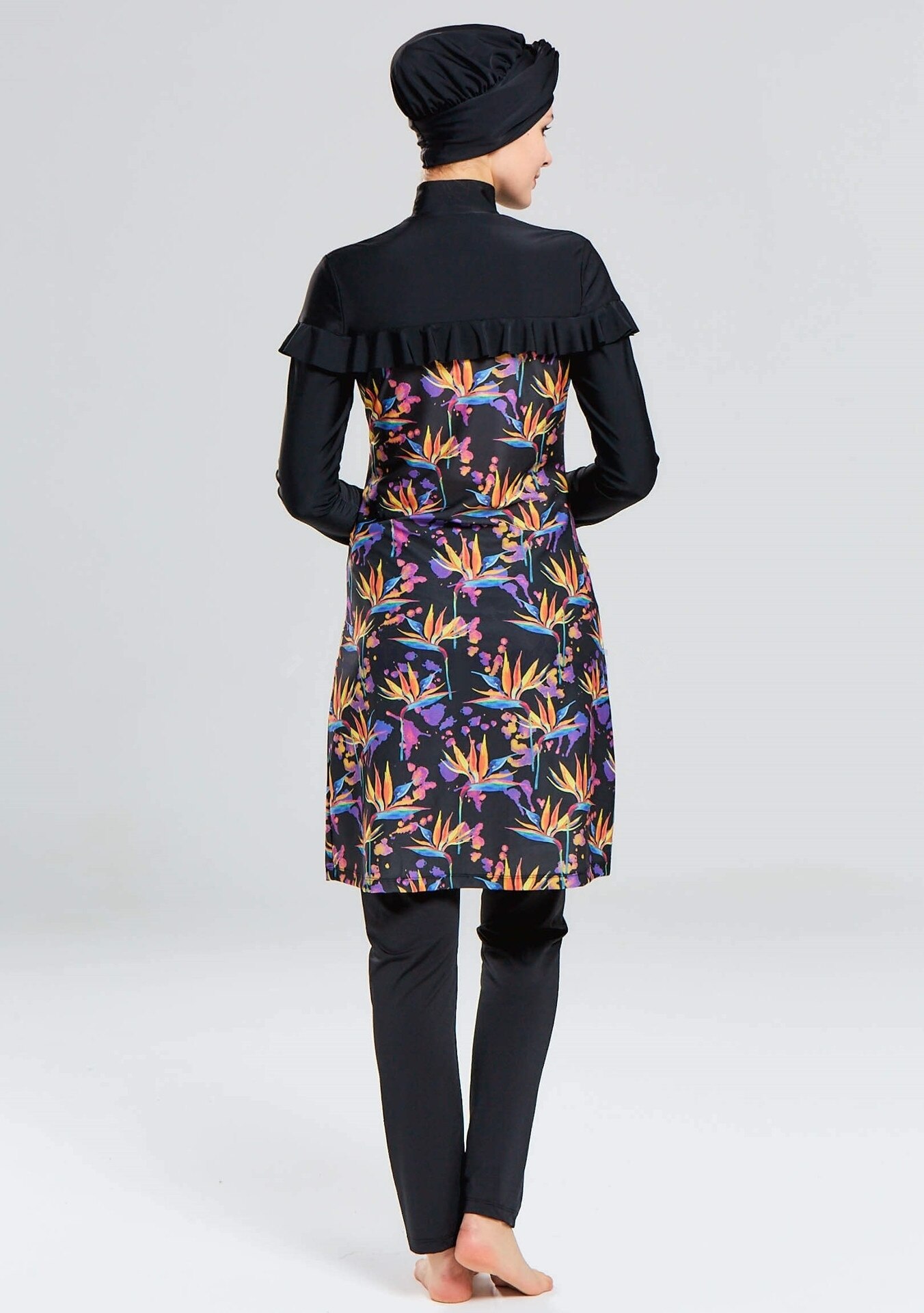 Burkini, langer muslimischer badeanzug für frauen, 3 -teilig, abaya, dubai, arabische damenbadeanzüge, türkei, maillots de bains, muslims ensemble  f2965