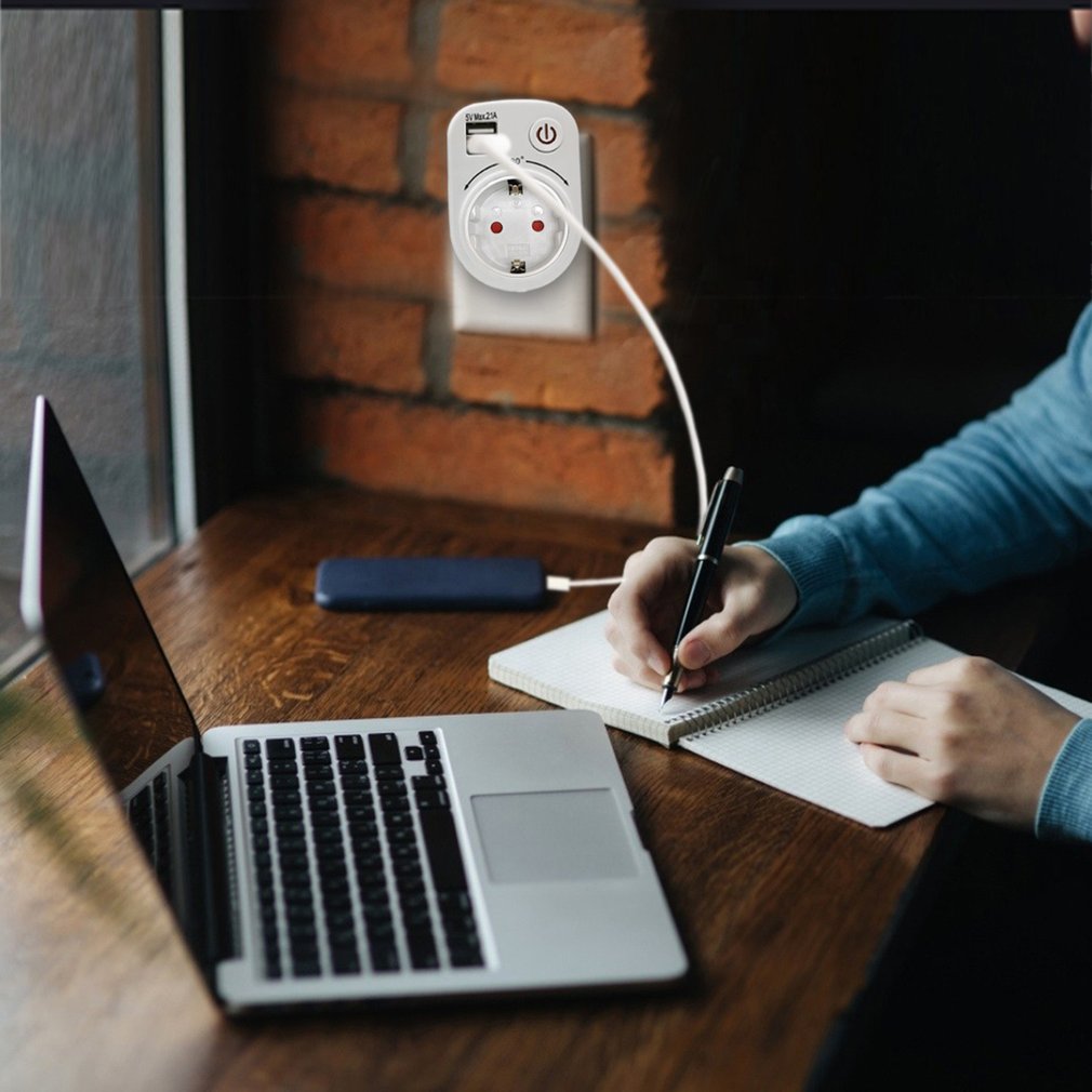 Rotatable Dual USB Timer Socket USB British Socket Smart Usb Switch Socket Portable Wall Travel USB Socket