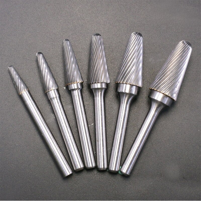 Single Cut L Type Head Tungsten Carbide Alloy Rotary File Tool Point Burr Die Grinder Abrasive Tool Drill Milling Carving Bit