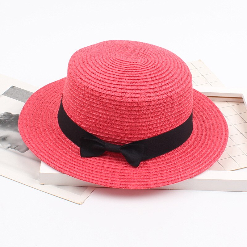 Chapeau de paille coréen Vintage pour femmes, rétro, nœud papillon, , protection solaire, chapeau de plage: 15