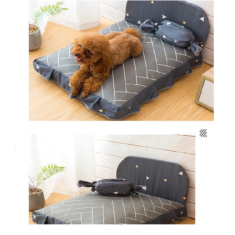 Mini hundsäng dubbel användning varm lyxlig liggunderlag för husdjur halkfri andningsbar tvättbar mattfilt