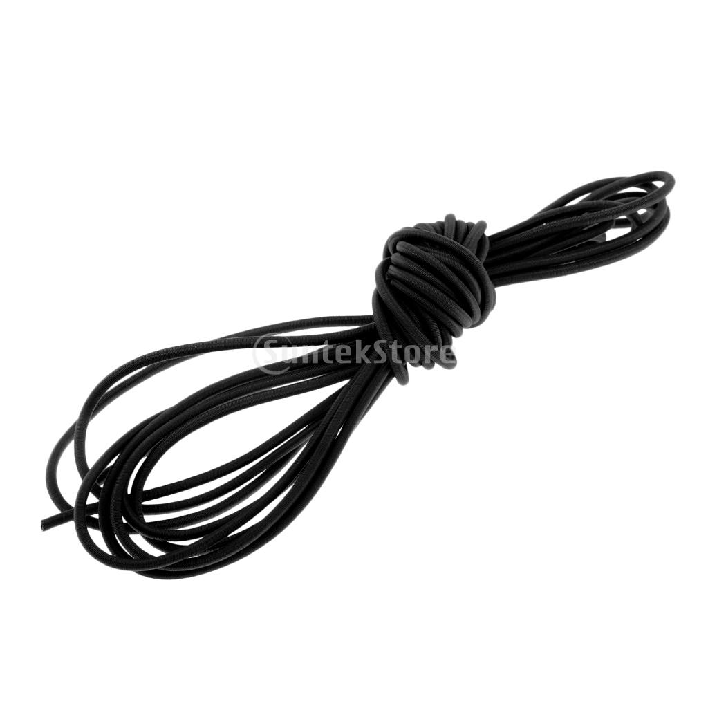 2mm Premium Marine Grade Elastic Bungee Rope Shock Cord Luggage Tie Down, Trailers, Boats, Roof Racks: Black 5m