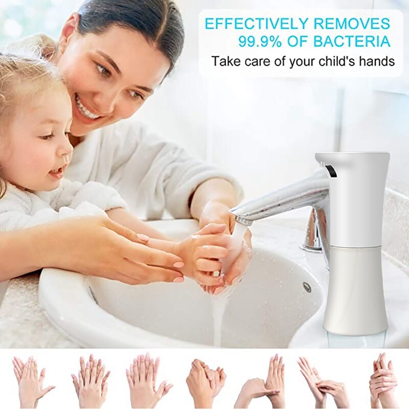 Touchless Soap Dispenser, 300Ml Press-Free Battery Operated,Hand Free Soap Dispenser for Kitchen,Hotel,Bathroom,School