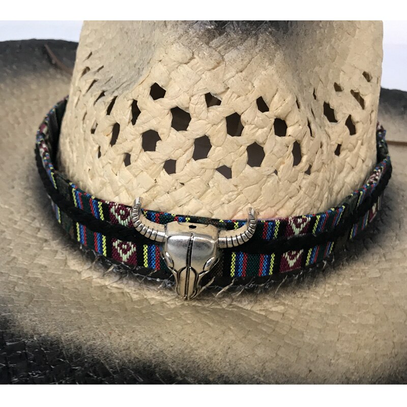 Yy korkealaatuinen härkä western cowboy miehille kesä aurinkolippa hattu ontto leveälierinen jazz olki panama naisten rantalaki  cm19028