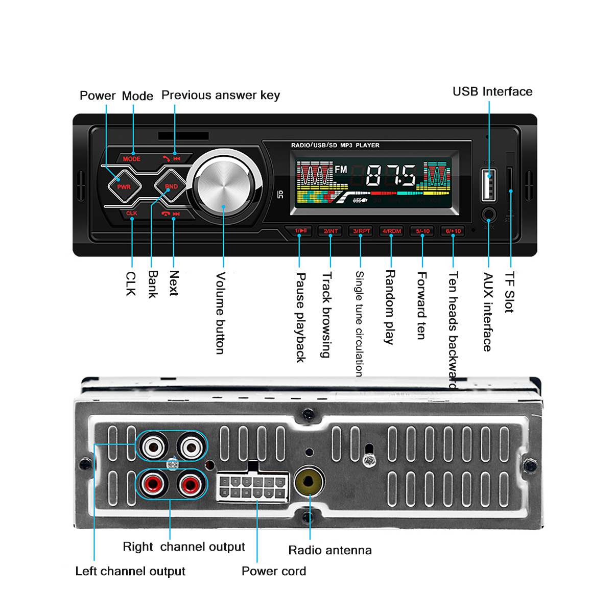 12V 1 Din Auto Radio Stereo Auto Autoradio MP3 Speler Afstandsbediening Bluetooth Fm Usb Sd Aux Handsfree Truck automobiel