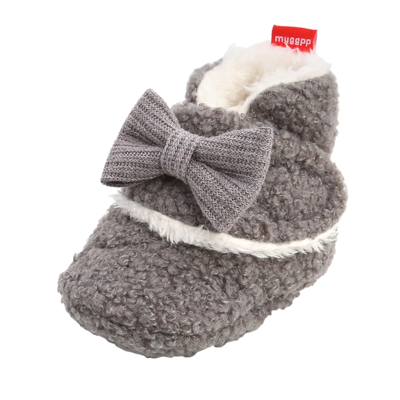 Zapatos planos para bebé de 0 a 18M, con lazo decorativo, Color sólido, suela suave y cálida: D / 13