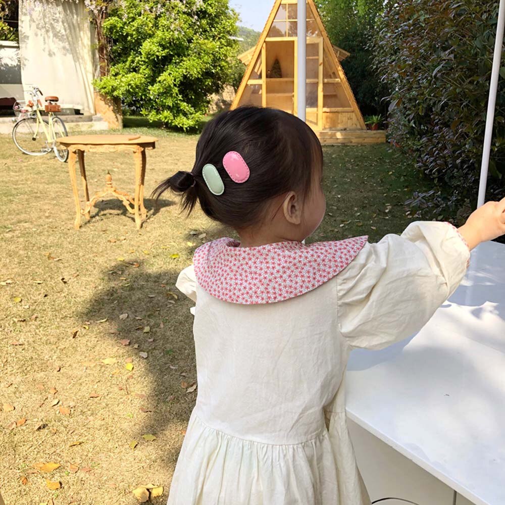 Enfants coréens pinces à cheveux lisses bébé pinces à cheveux en cuir mignon petite fille accessoires de cheveux