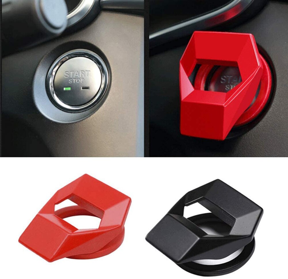 Cubierta para interruptor de arranque y parada de motor de coche embellecedor decorativo, pegatina para botón, accesorios para automóvil, interruptor de arranque y parada de motor Universal,