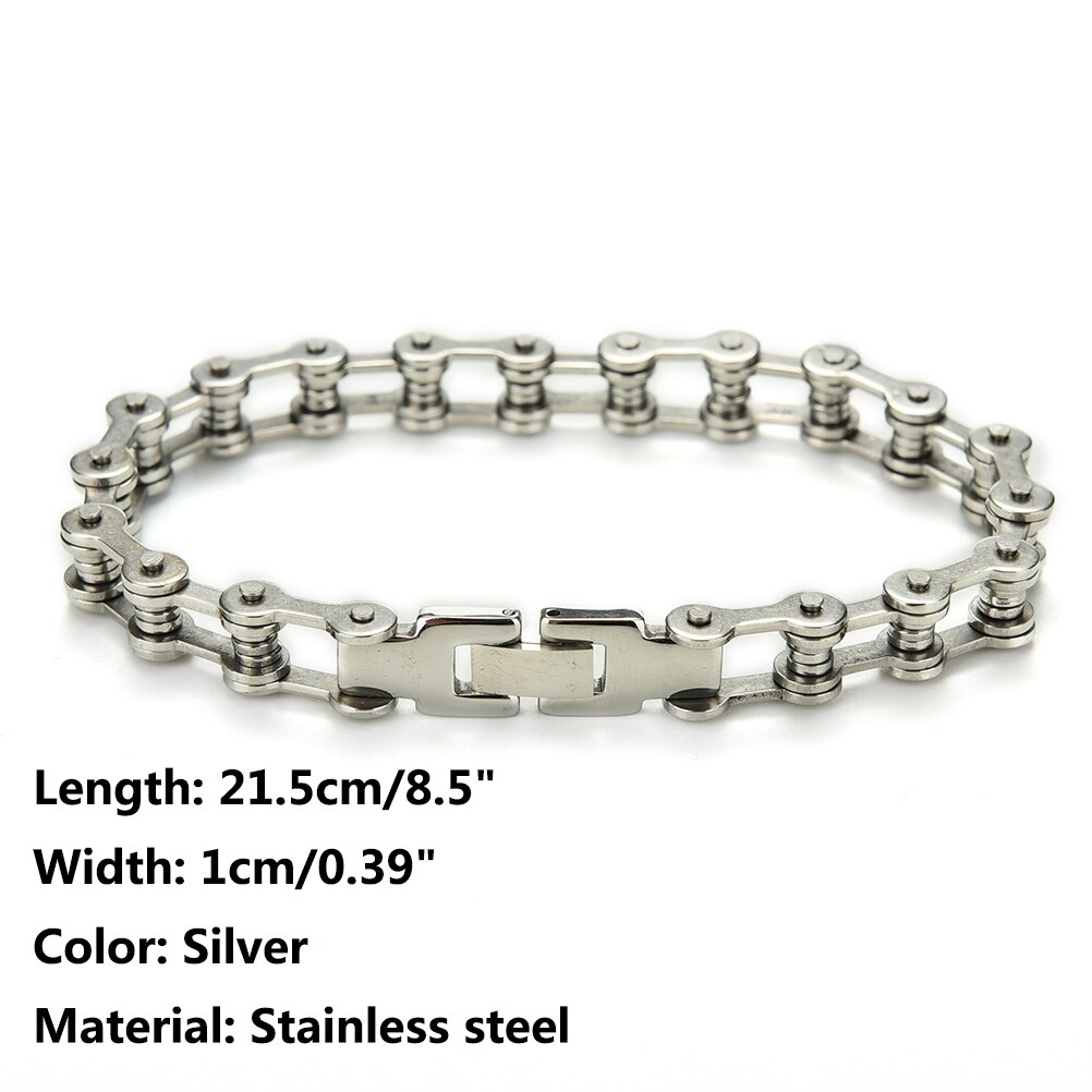 Mannen Biker Fiets Motorfiets Slot Ketting Armband Punk Titanium Stalen Armband Mannen Armband Mannen Sieraden Trendy Armband: 9