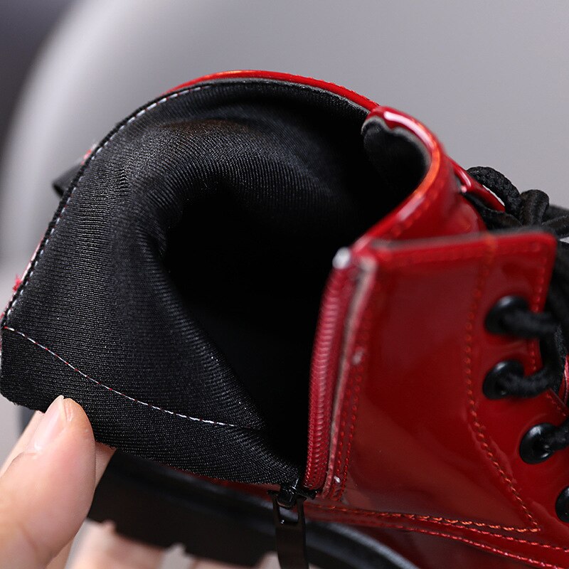 British Style Boys Martin Boots 2022 Autumn Kids PU Leather Botas Waterproof Girls Ankle Boots Baby Toddle Shoes