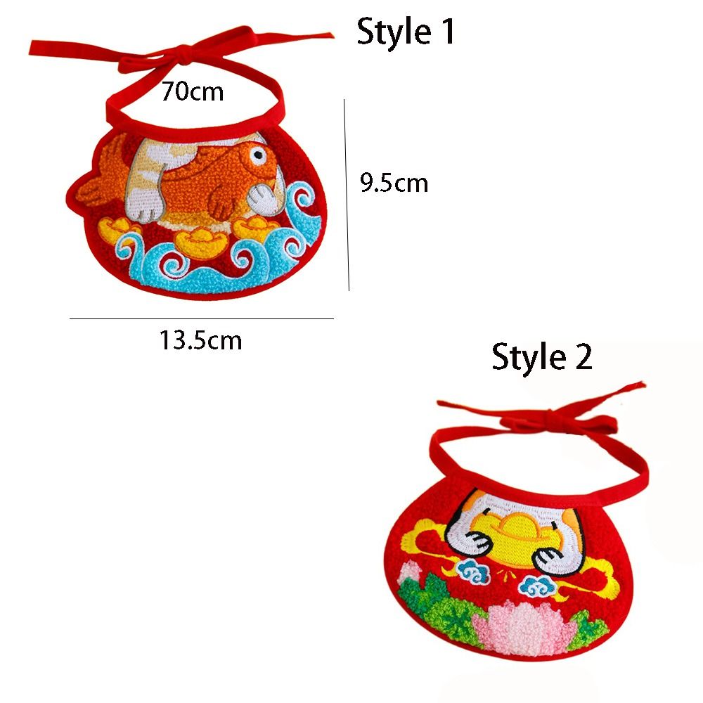 Accessoires voor huisdierenverzorging Leuke kattenhanddoek Borduurslab Cartoon Stijlvolle watersjaal voor huisdieren Verstelbare comfortabele huisdierhalsband Kitten