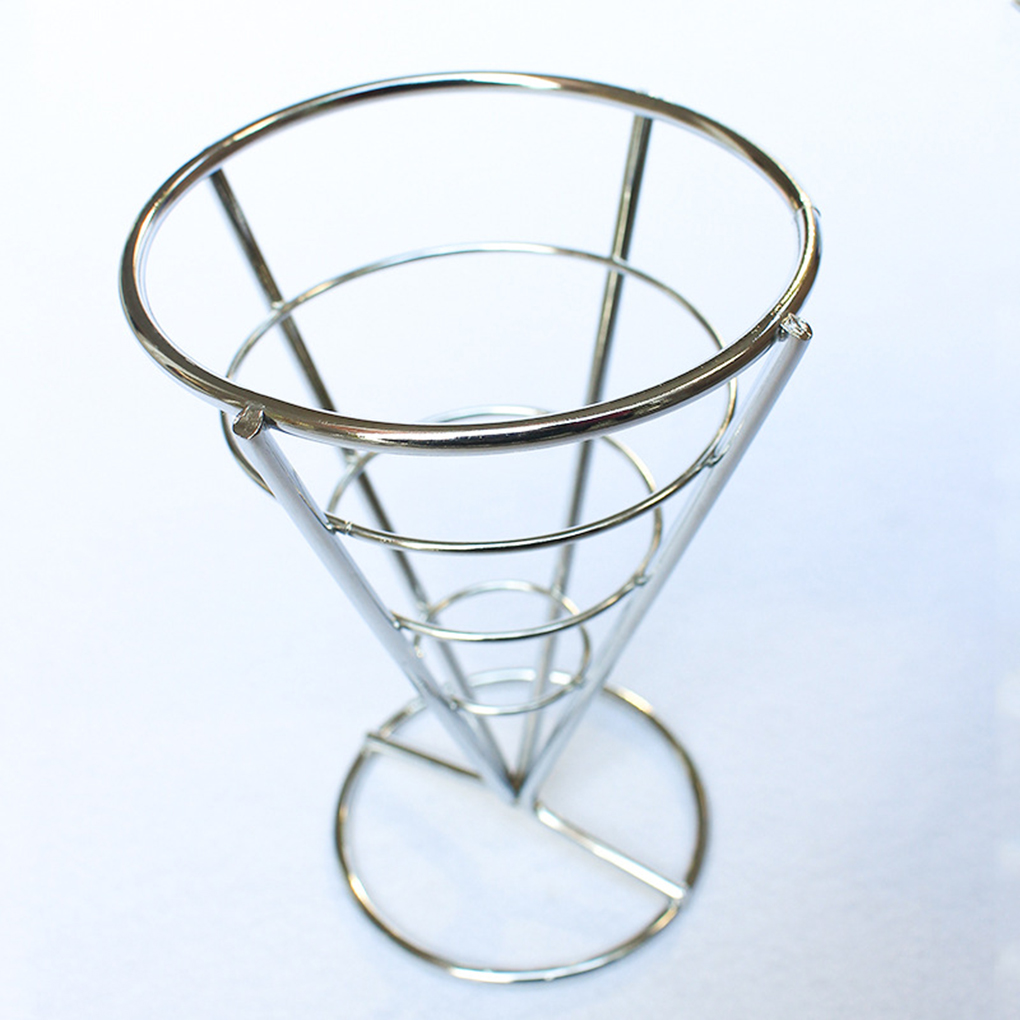3 PCS electroplating single head french fries rack buffet cone snack display rack fried chicken cooked food display rack
