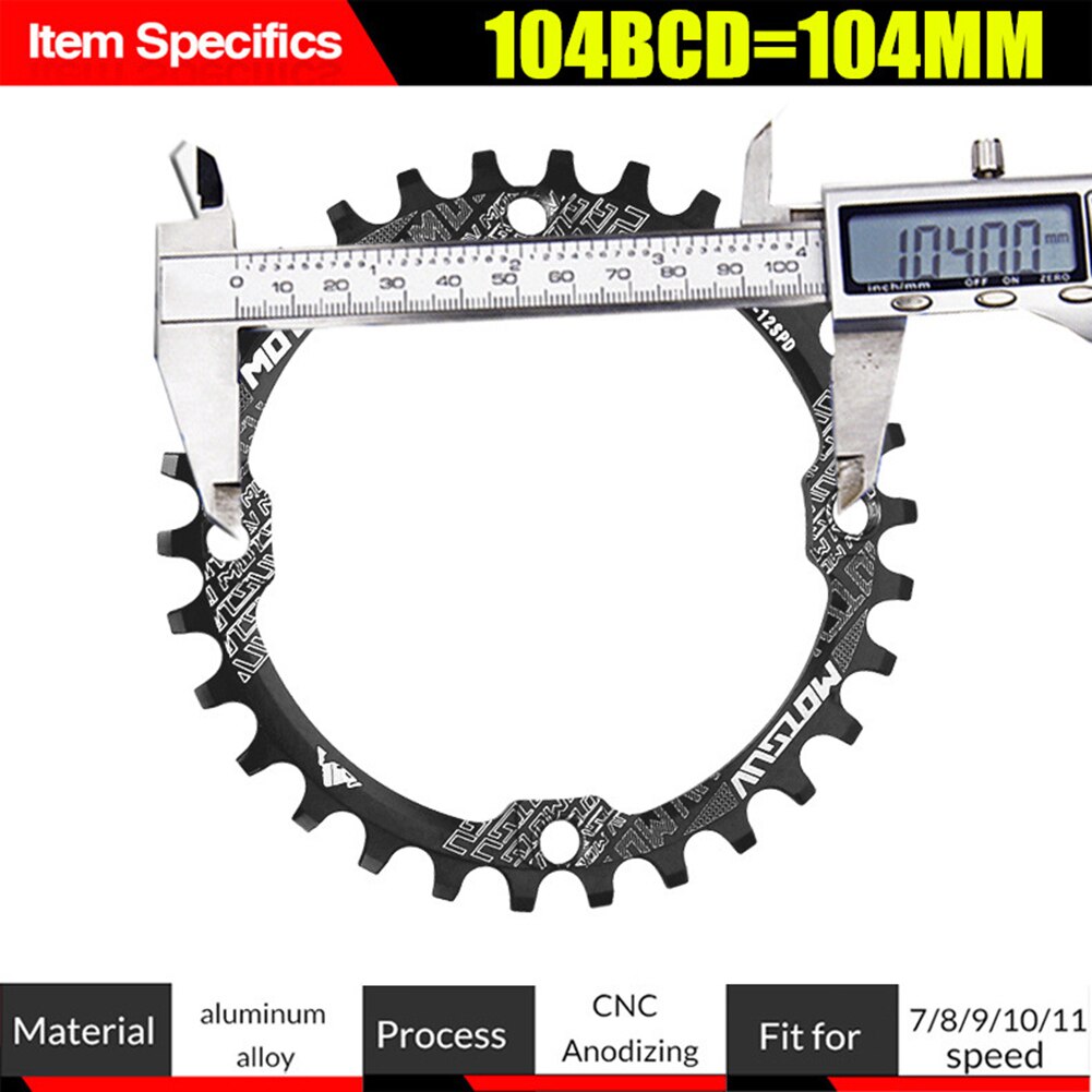 104BCD Chainring Round Mountain MTB Bike Chainring Aluminum Alloy Ring Sprocket Chainwheel 30T Tooth Single Disc Crank Parts