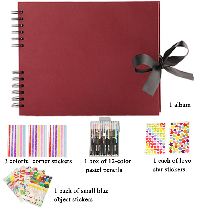 1pc Handmade Collectible Memorial Album DIY Scrapbooking Graffiti Black Card Inserts for Furniture Decoration,Memorials: VIOLET/紫罗兰