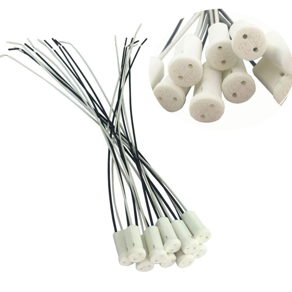 10 stks/partij G4 Lampvoet Lamphouder Keramische Connector Socket met Kabel voor G4 LED Halogeen Lamp Light