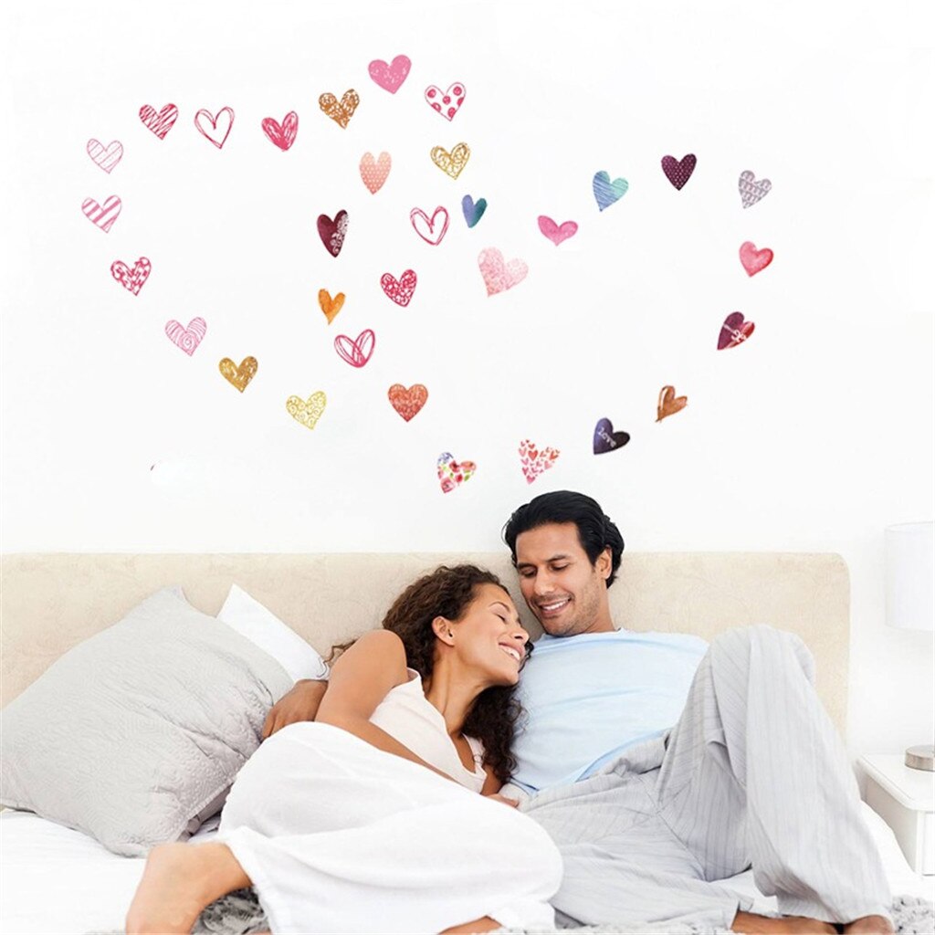 Valentijnsdag Muursticker Mooie Liefdevolle Hart Romantische Verwijderbare Sticker Venster Paster Voor Slaapkamer Woonkamer Decor