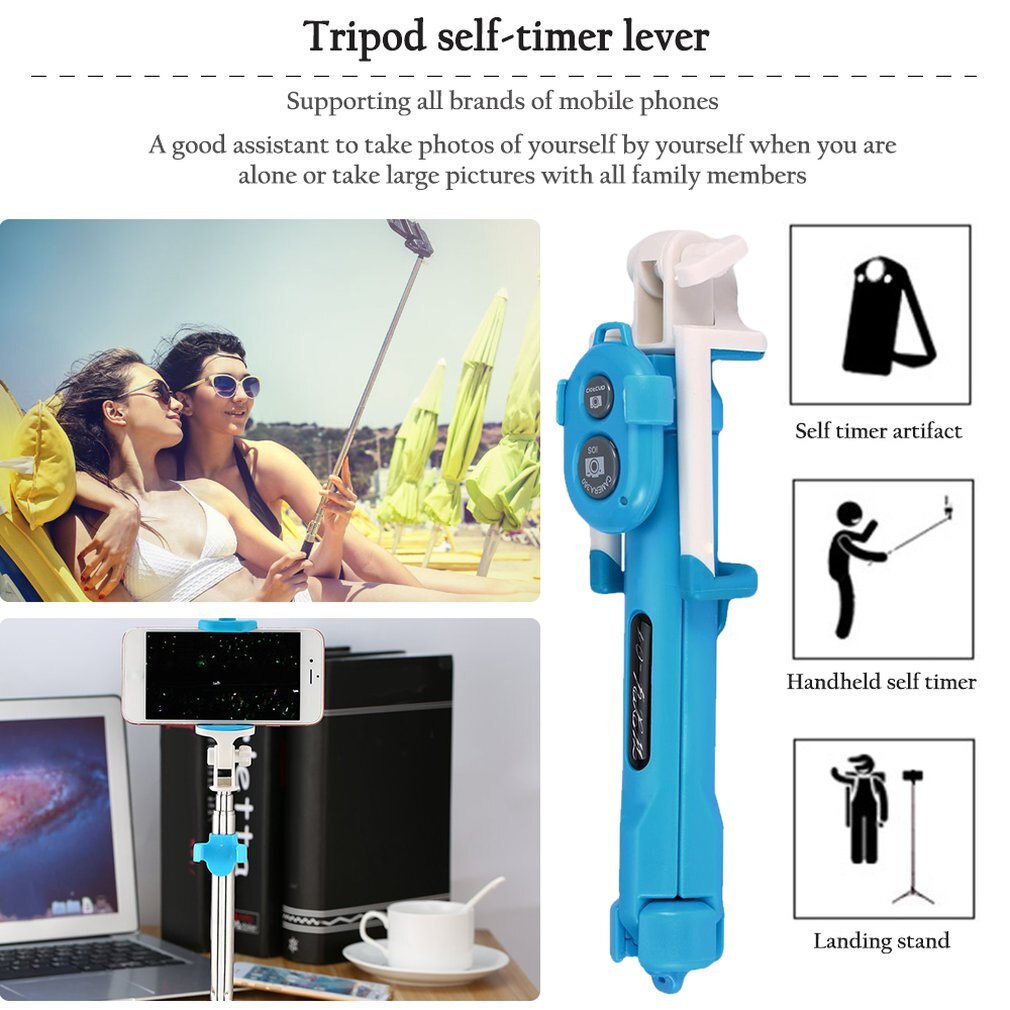 Handheld Cellphone Selfie Stick Wireless BT 4.0 Selfie Stick Remote Shutter Monopod Tripod Holder for IOS Android Smartphones