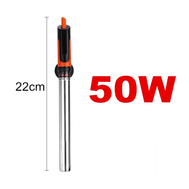 50~500W Aquarium Heater Submersible Stainless Steel Adjustable Fish Tank Heating Rod Control Temperature Power Saving Heater: 50W / EU Plug Adapter