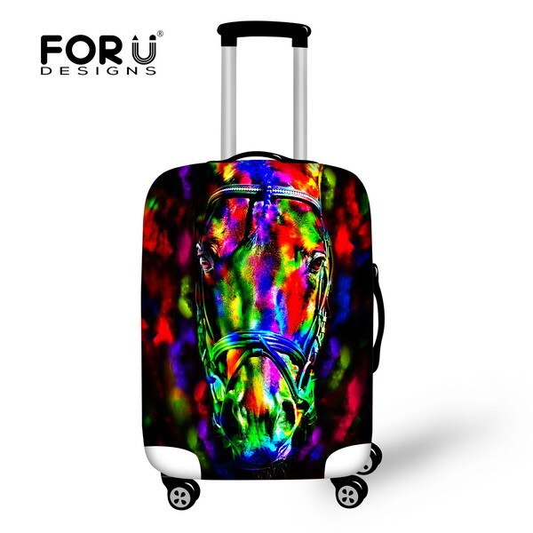 Luggage Cover - Elastic & Waterproof - Tiger Print - Fits 18-30 inch Suitcases: C0018 S