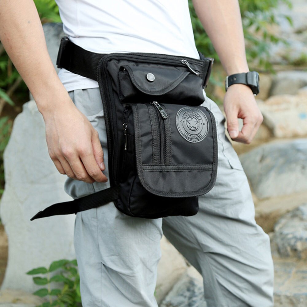 Waterdichte nylon beentas voor heren, heuptas, dijriem, motortas, schoudertas