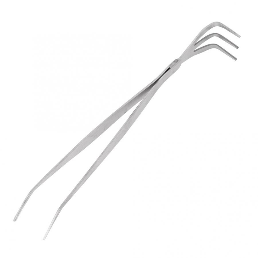 2-in-1 Stainless Steel Root Rake Bonsai Tweezers Soil Farming Tool with Ergonomical Handle.