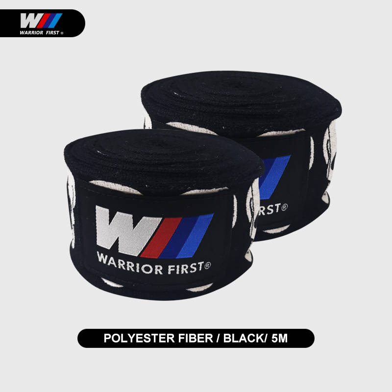 3m/5m Boxen Boxbandagen Schädel Bandage Stanzen Hand wickelt MuayThai MMA Boxen Schulungen Handschuhe Handgelenk Schützen Faust schlagen Handschuhe: 5M groß Schädel-Schwarz