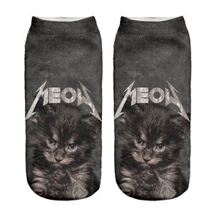 ZHBSLWT 3D Print Animal Sphynx Cat Women Socks calcetines Casual Cute Character Low Cut Ankle Socks Multiple Colors Harajuku: 3