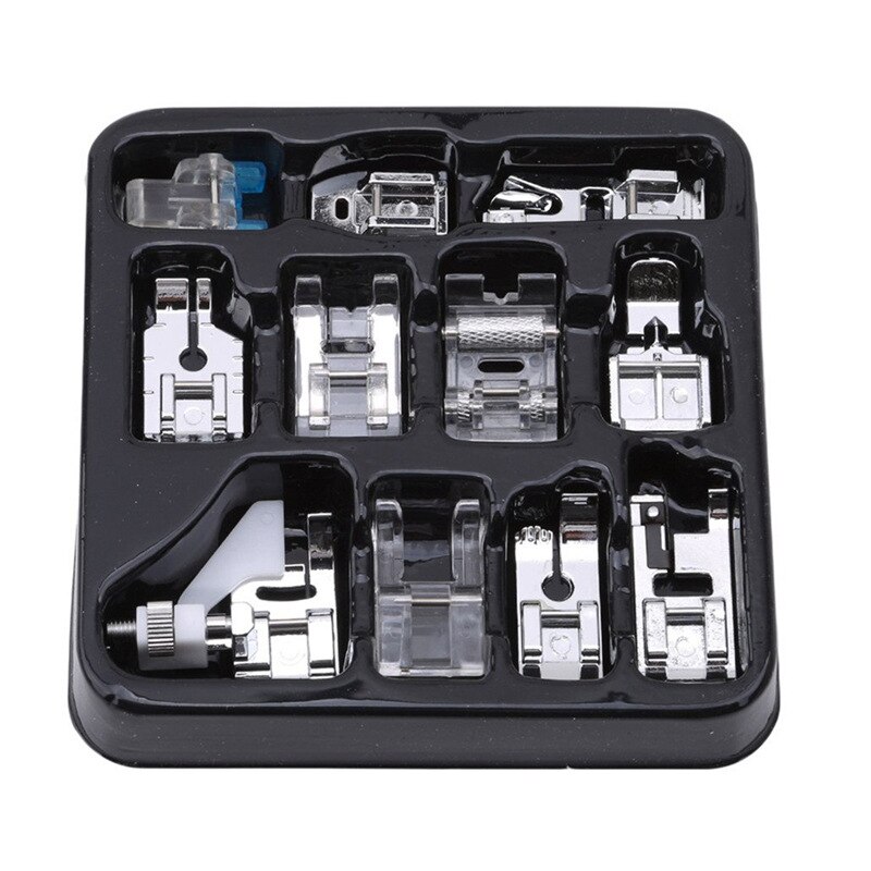 11pcs Sewing Machine Supplies Presser Foot Feet for Sewing Machines Feet Kit Set With Box For FHSM-505A
