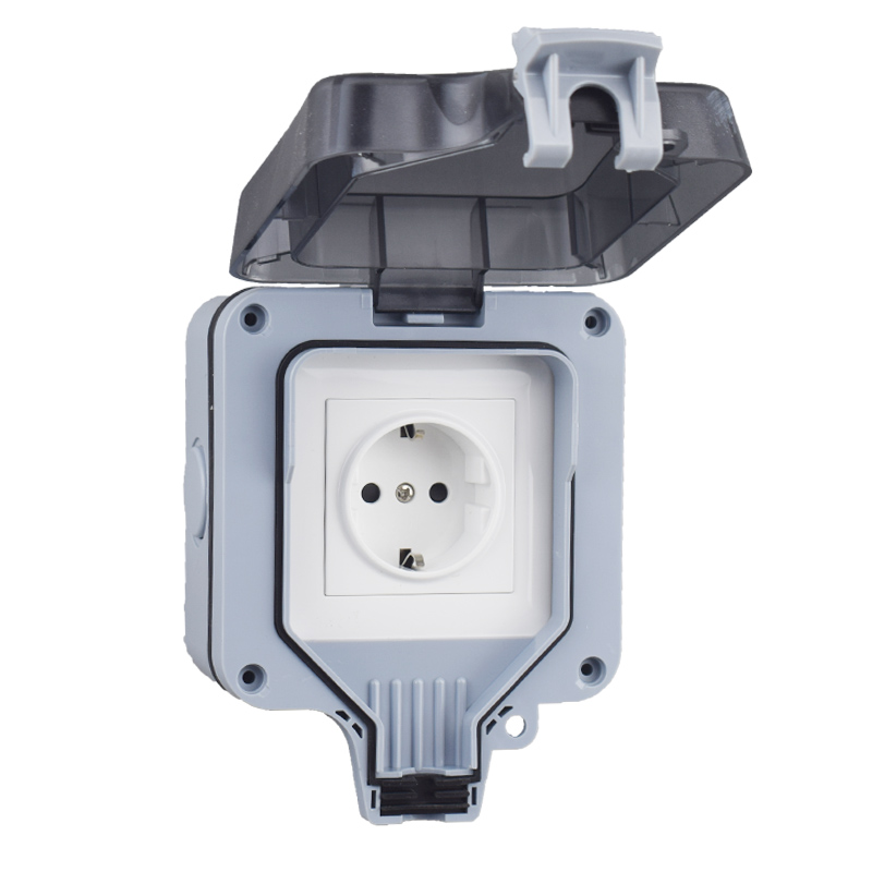 Enchufe IP66 de 220v, enchufe exterior impermeable de Corea, enchufes eléctricos e interruptor de pared, adaptador europeo múltiple de la UE, alimentación para el baño