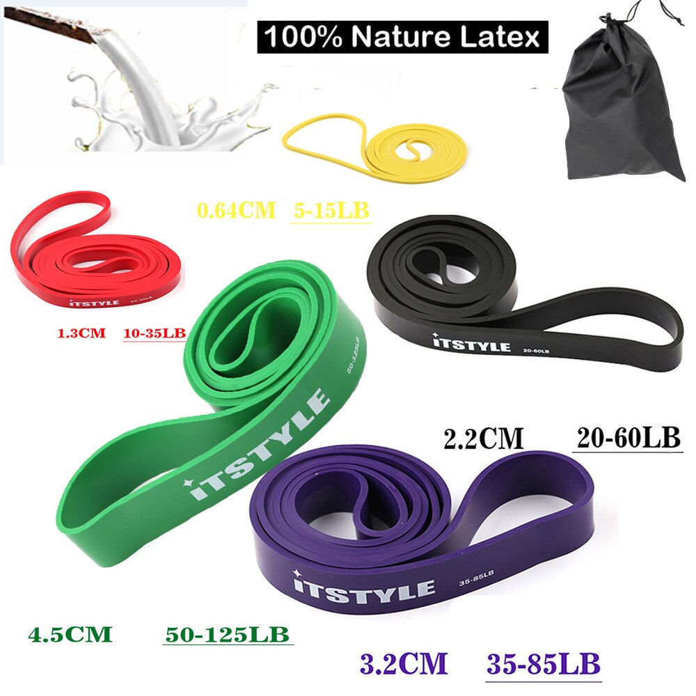 208cm modstandsbånd gummi pull up styrke muskler loop band fitness power expander 41 ": Latex sæt 5