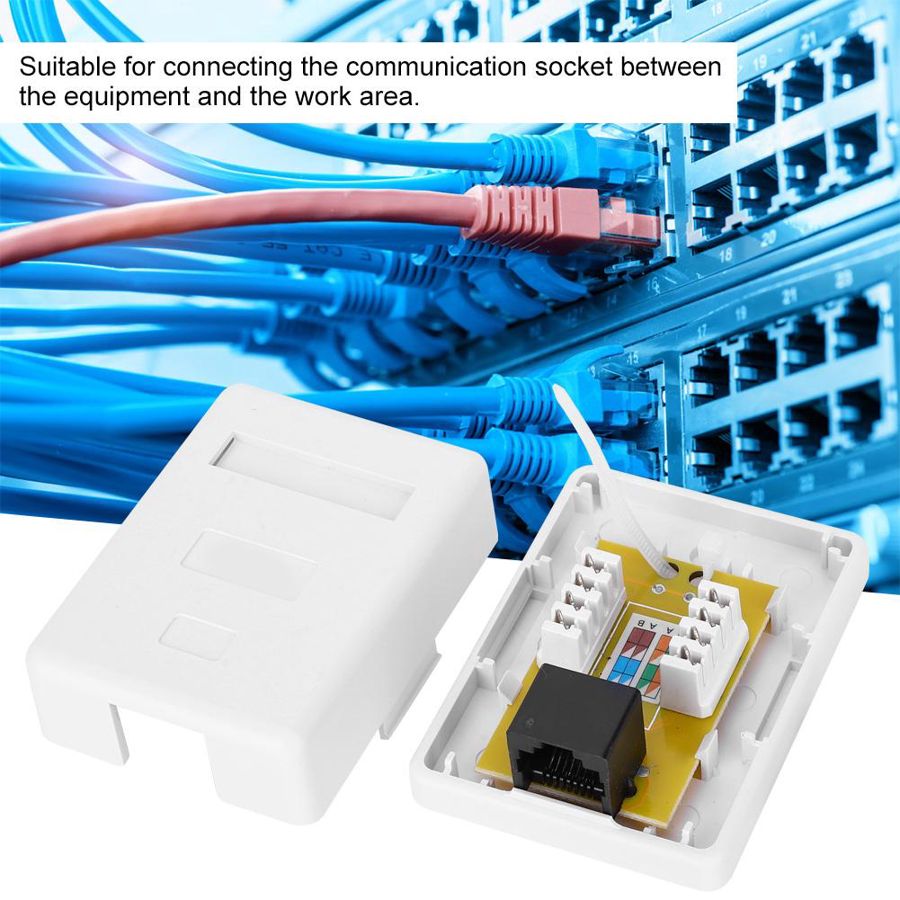 2pcs RJ45-8P8C CAT6 Single Port Networks Wiring Surface Mounted Desktop Information RJ45 Junction Box