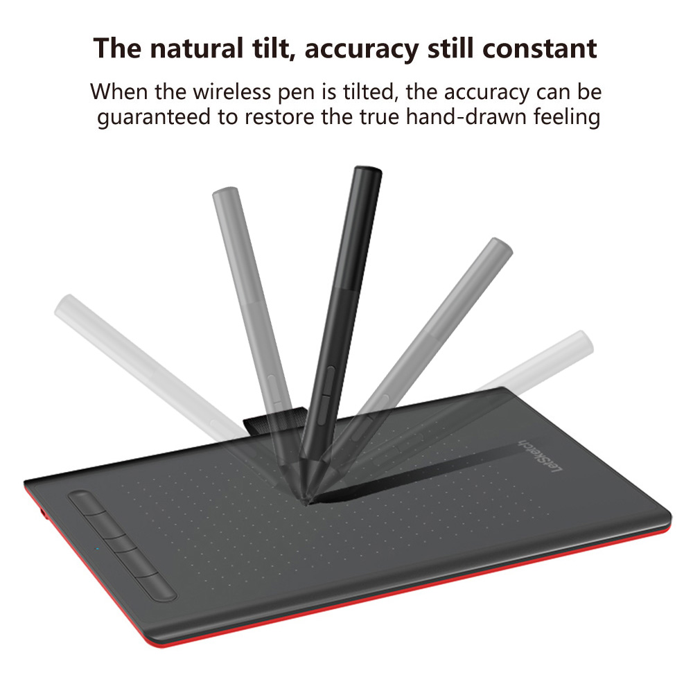 WP9622NB Graphics Tablet Drawing Tablet 8192 Levels Pressure Sensitivity 5080LPI Resolution 230PPS Read Speed 2.4G/BT Connection