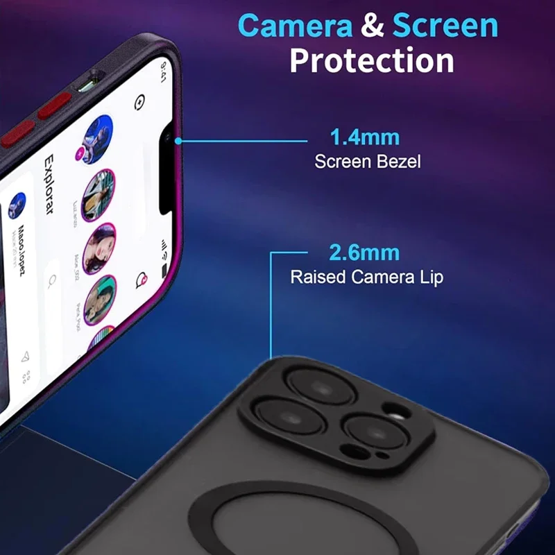 Funda magnética para teléfono móvil con soporte para iPhone 17 16 Pro Max 15 14 Plus 13 12 11 cubierta translúcida con soporte