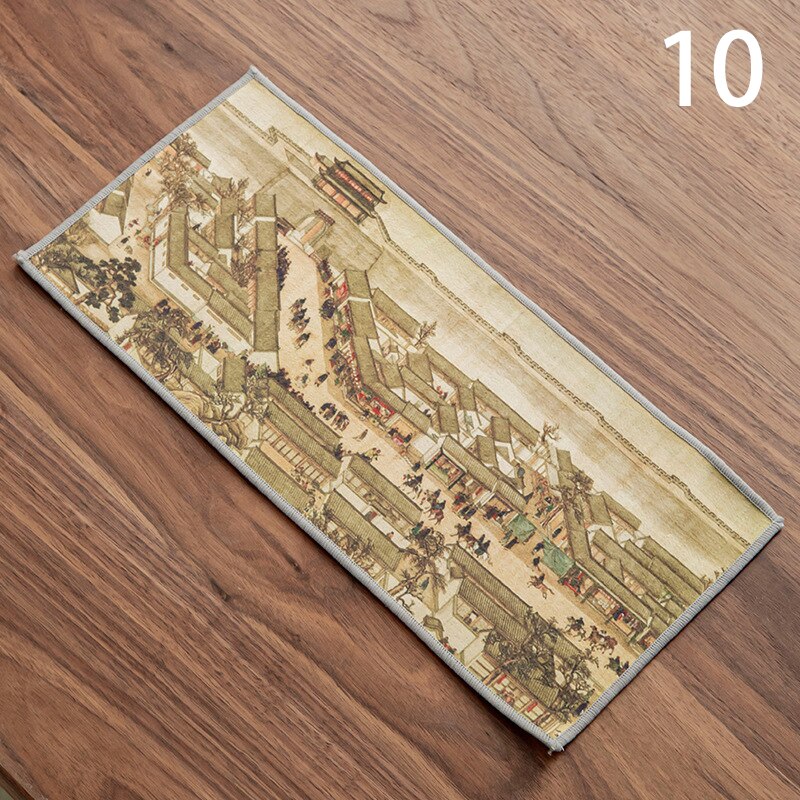 Painted Tea Towel Absorbent Rag Thickened Table Cleaning Chinese Tea Ceremony Household Kitchen Cleaning Towels Tea Accessories: 10