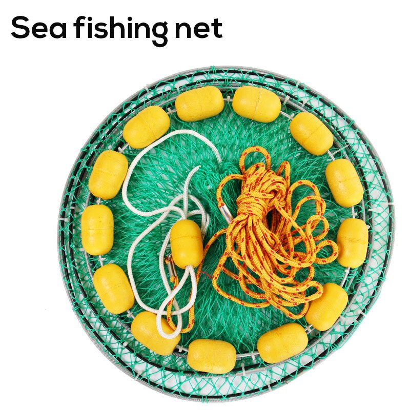 Fishing Net Automatic Floating Fishing Net Cast Mesh Folded Catching with Floating Ball Fish Casting Net