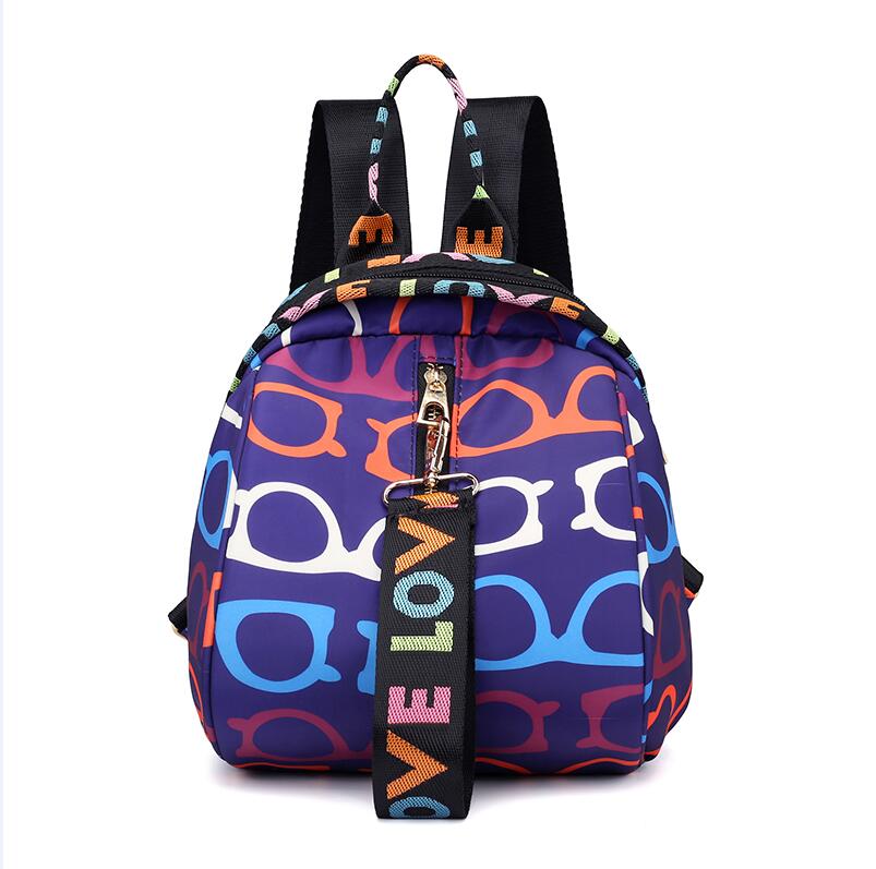 Color Ribbon Fun Printing Women Backpack Girl Travel Small Portable Bag Mini Lightweight Waterproof Knapsack: Glasses