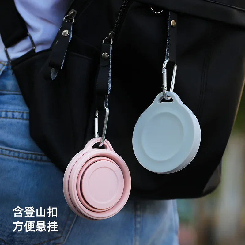 180 ml Klappbecher Mini Einziehbarer Becher Silikon Tragbare Teetasse draussen Reise Kaffee Teleskop Trinkbecher mit Deckel