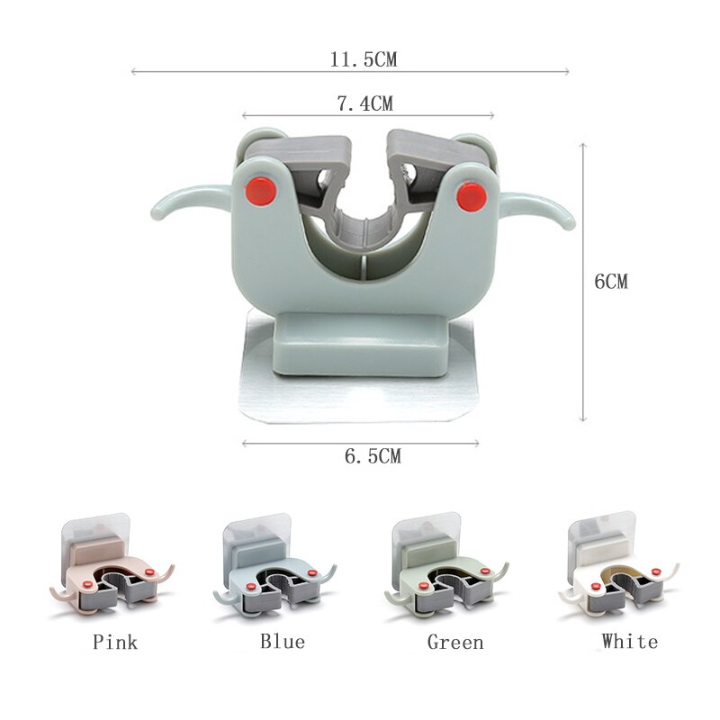 Cleaning Tools Holder Home Mop Clip Mop Hooks No Trace Mop Holder Bathroom Rack Household Organizer Kitchen Wall Sticker Rack