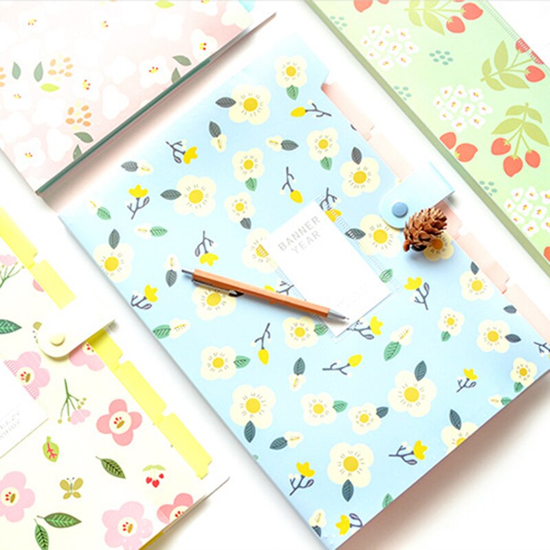 Floral Printed Accordion Document File Folder Expanding Letter/A4 Organizer (set of 4)