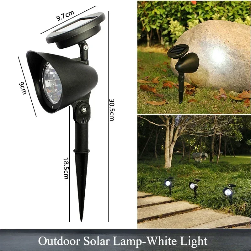 Foco Solar Led para exteriores, luces de jardín, decoración de paisaje, IP65, resistente al agua para césped, patio, camino, árbol, lámpara separada: Verde