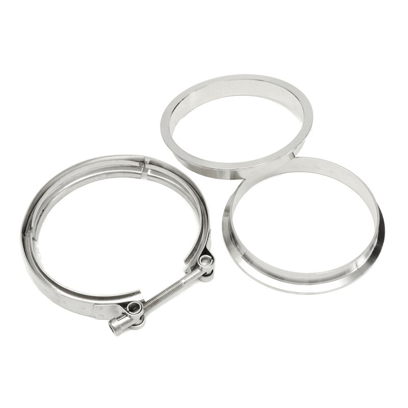 5" Inch V Band Clamp Turbo Exhaust Down Pipe #304 Stainless Steel with 2 Flange For for turbo exhaust system